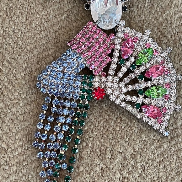 Butler & Wilson Attributed Geisha Japan Brooch 4” 2” Large - Picture 6 of 7